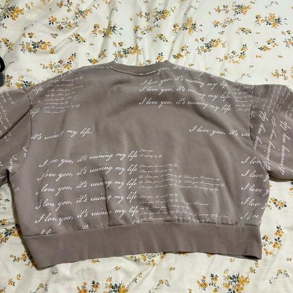 Taylor Swift fortnight boxy cropped crewneck sweatshirt size XXL or 2XL - Picture 4 of 5